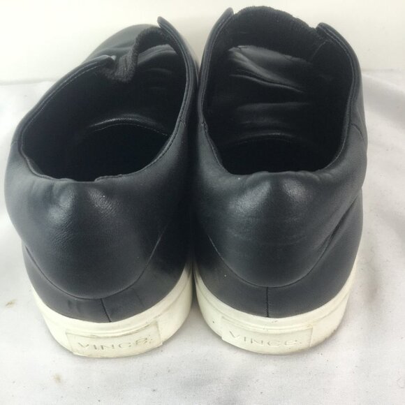 Vince Cantara Black Leather Slip On Sneaker Size 8 - Picture 6 of 8